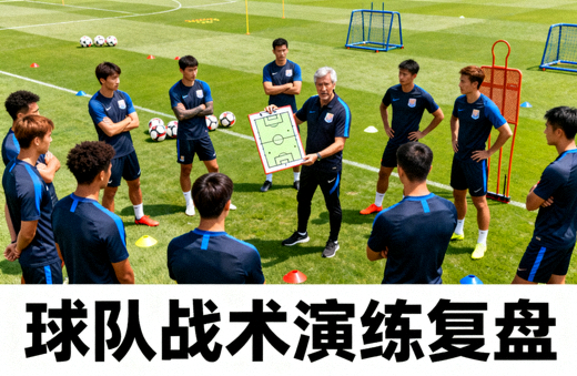 球队在训练场进行战术演练的画面，赛后复盘资讯配图
