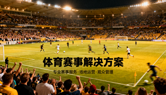 体育场内的足球比赛现场,体育赛事解决方案配图